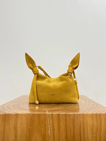 Loewe Mini Scarf Bag In Suede Ochre - 24.5x14.5x6cm