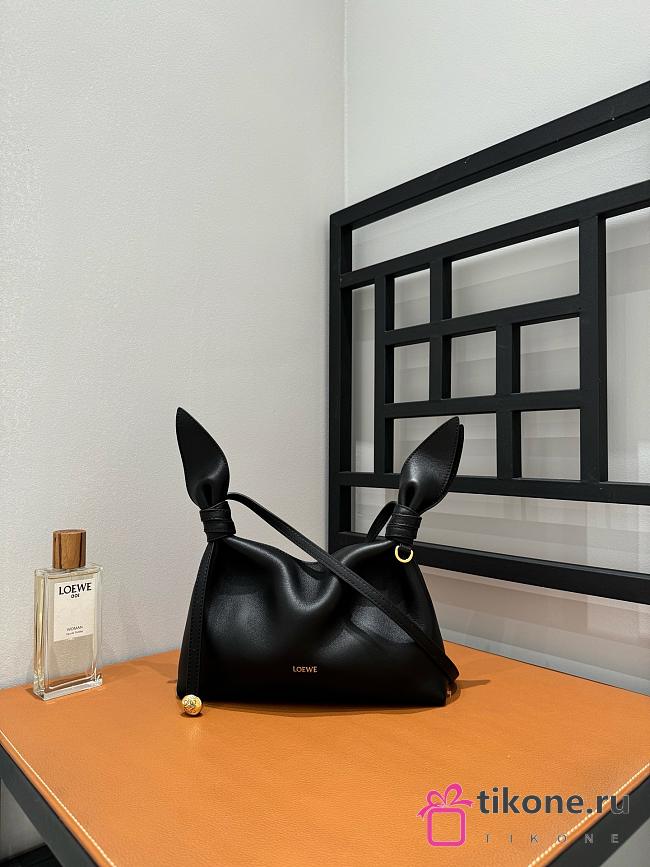 Loewe Mini Scarf Bag In Smooth Calfskin Black - 24.5x14.5x6cm - 1