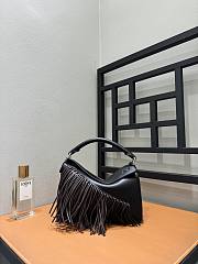 Loewe Fringe Small Puzzle Bag in Classic Calfskin Black/Dark Chestnut - 24x16.5x10.5cm - 2