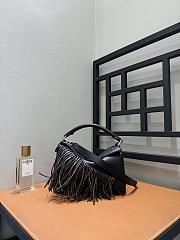 Loewe Fringe Small Puzzle Bag in Classic Calfskin Black/Dark Chestnut - 24x16.5x10.5cm - 4