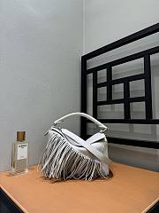 Loewe Fringe Small Puzzle Bag in Classic Calfskin Soft White/Light Ghost - 24x16.5x10.5cm - 6