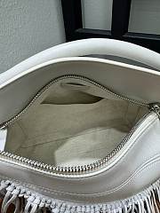 Loewe Fringe Small Puzzle Bag in Classic Calfskin Soft White/Light Ghost - 24x16.5x10.5cm - 4