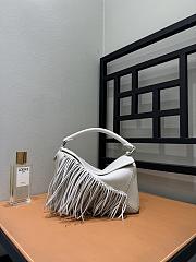 Loewe Fringe Small Puzzle Bag in Classic Calfskin Soft White/Light Ghost - 24x16.5x10.5cm - 2