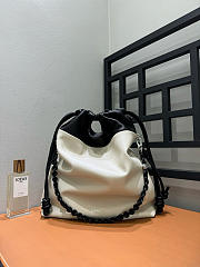 Loewe Flamenco Purse Tote Bag in White/Black - 38x29x9cm - 4