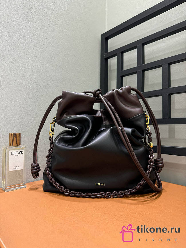 Loewe Flamenco Purse Tote Bag in Black/Dark Brown - 38x29x9cm - 1
