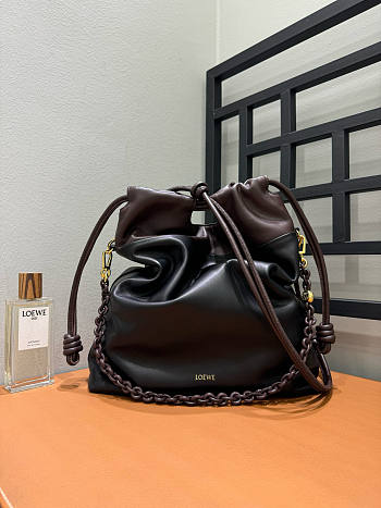 Loewe Flamenco Purse Tote Bag in Black/Dark Brown - 38x29x9cm