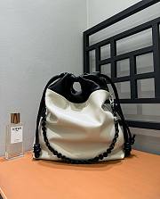 Loewe Flamenco Purse Tote Bag in White/Black - 38x29x9cm - 1