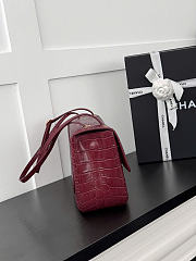 Chanel Maxi Flap Bag Crocodile Embossed Calfskin & Gold-Tone Metal Burgundy AS6231 - 32x19.5x10cm - 2