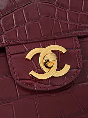 Chanel Maxi Flap Bag Crocodile Embossed Calfskin & Gold-Tone Metal Burgundy AS6231 - 32x19.5x10cm - 4