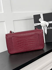 Chanel Maxi Flap Bag Crocodile Embossed Calfskin & Gold-Tone Metal Burgundy AS6231 - 32x19.5x10cm - 3