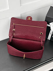 Chanel Maxi Flap Bag Crocodile Embossed Calfskin & Gold-Tone Metal Burgundy AS6231 - 32x19.5x10cm - 6