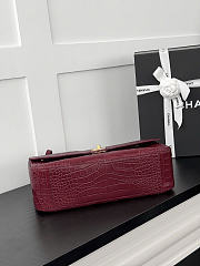 Chanel Maxi Flap Bag Crocodile Embossed Calfskin & Gold-Tone Metal Burgundy AS6231 - 32x19.5x10cm - 5
