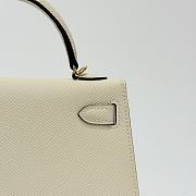 Hermes Kelly 19 Epsom Leather Gold Hardware Cream White - 20x13x6cmm - 2