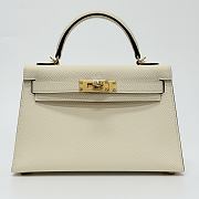 Hermes Kelly 19 Epsom Leather Gold Hardware Cream White - 20x13x6cmm - 4