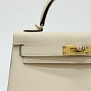 Hermes Kelly 19 Epsom Leather Gold Hardware Cream White - 20x13x6cmm - 5