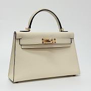 Hermes Kelly 19 Epsom Leather Gold Hardware Cream White - 20x13x6cmm - 6