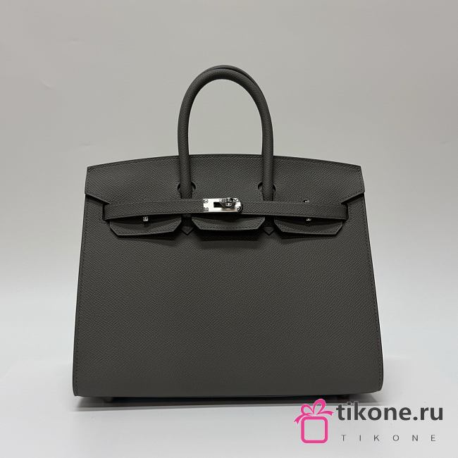 Hermes Birkin 25 Epsom Leather Silver Hardware Cumulonimbus Grey - 25x20x13cm - 1