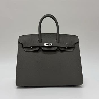 Hermes Birkin 25 Epsom Leather Silver Hardware Cumulonimbus Grey - 25x20x13cm