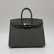 Hermes Birkin 25 Epsom Leather Silver Hardware Cumulonimbus Grey - 25x20x13cm - 5