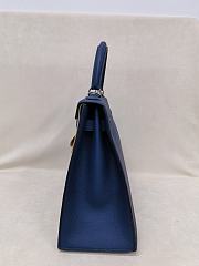 Hermes Kelly 32 Epsom Leather Silver Hardware Sapphire Blue - 32x23x10.5cm - 3