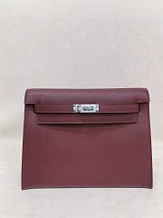 Hermes Kelly Danse Evercolor Leather Palladium Hardware Rouge H - 22x17x7cm - 1