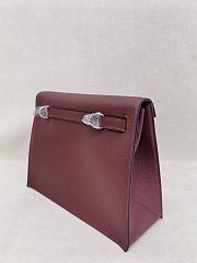 Hermes Kelly Danse Evercolor Leather Palladium Hardware Rouge H - 22x17x7cm - 6