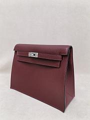 Hermes Kelly Danse Evercolor Leather Palladium Hardware Rouge H - 22x17x7cm - 3