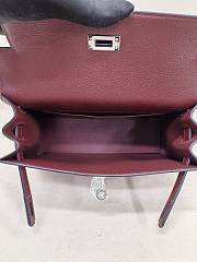 Hermes Kelly Danse Evercolor Leather Palladium Hardware Rouge H - 22x17x7cm - 2
