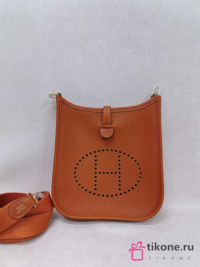 Hermes Evelyne 16 Amazone Bag Clemence Leather Gold Hardware Orange - 16x18x5.5cm - 1