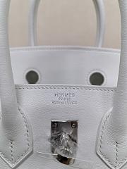 Hermes Birkin 25 Canvas-Swift Leather Palladium Hardware Gris Platine - 25x20x13cm - 5