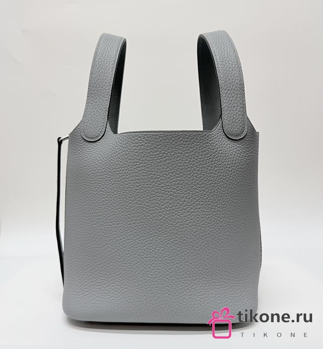 Hermes Picotin Lock 18 Bag Taurillon Clemence Leather Puppet Grey - 18x13x18cm - 1