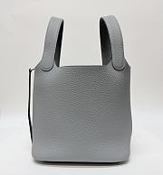 Hermes Picotin Lock 18 Bag Taurillon Clemence Leather Puppet Grey - 18x13x18cm - 1