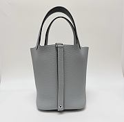 Hermes Picotin Lock 18 Bag Taurillon Clemence Leather Puppet Grey - 18x13x18cm - 5