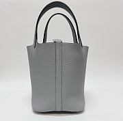 Hermes Picotin Lock 18 Bag Taurillon Clemence Leather Puppet Grey - 18x13x18cm - 4