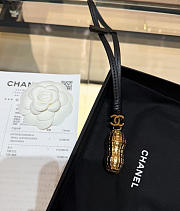 Chanel Peanut Mini Bag Charm Gold-Tone Metal & Lambskin Golden & Black  - 3