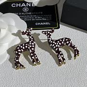 Chanel Stud Earrings Metal & Resin Golden, Brown & White ABH820 - 2