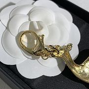 Chanel Bag Charm Metal & Resin Golden, Brown & White  - 3