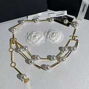 Chanel Necklace Metal & Resin Gold & Pearly White ABH738 - 6