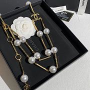 Chanel Necklace Metal & Resin Gold & Pearly White ABH738 - 2