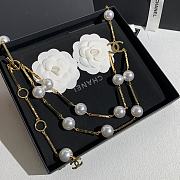Chanel Necklace Metal & Resin Gold & Pearly White ABH738 - 3