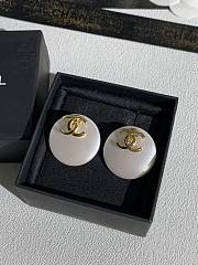 Chanel Stud Earrings Metal & Resin Gold & Pearly White ABH918 - 6