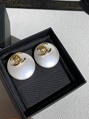 Chanel Stud Earrings Metal & Resin Gold & Pearly White ABH918 - 4