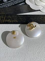 Chanel Stud Earrings Metal & Resin Gold & Pearly White ABH918 - 3