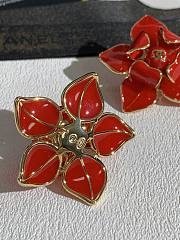 Chanel Stud Earrings Metal & Resin Golden Red ABH699 - 6