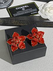 Chanel Stud Earrings Metal & Resin Golden Red ABH699 - 5