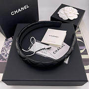 Chanel Headband Lamskin Leather Black - 1