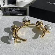 Chanel Bangle Metal & Resin Gold & Pearly White - 4