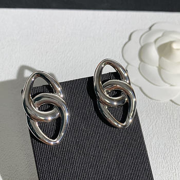Chanel Pendant Earrings Metal Silver ABI043