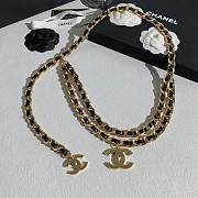 Chanel Vintage Triple Row Chain Belt Gold Black - 2