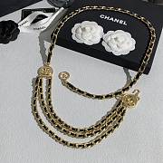 Chanel Vintage Triple Row Chain Belt Gold Black - 3